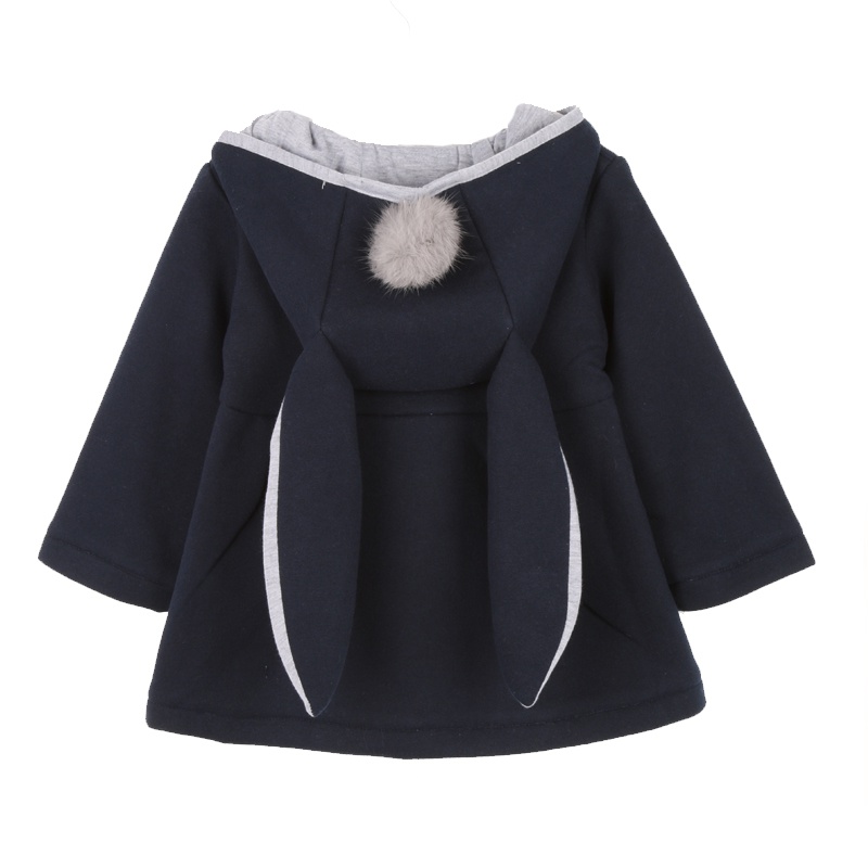 Toddler Baby Kids Girl Bunny Ears Hooded Coat Outwear Winter Warm Jacket Clothes