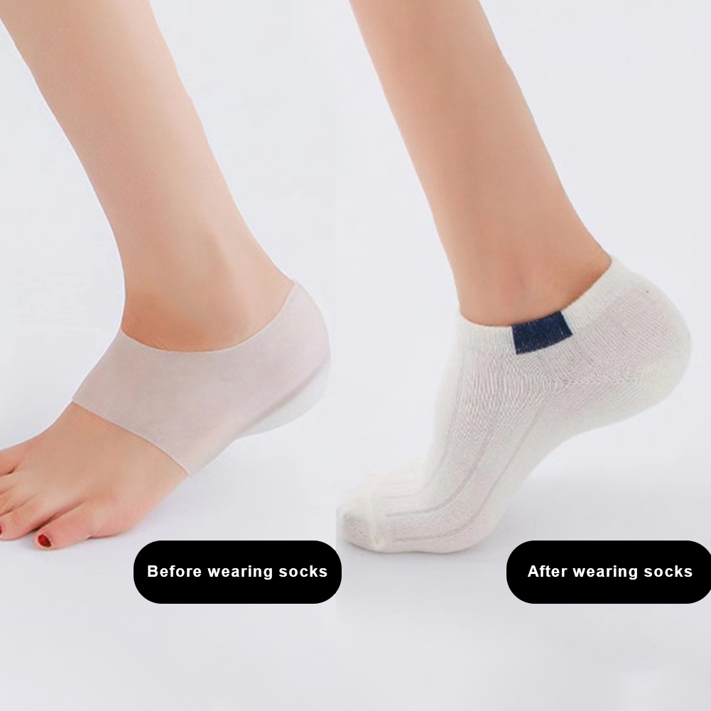 2.5cm Invisible Gel Height Lift Heel Sock Pad Increase 