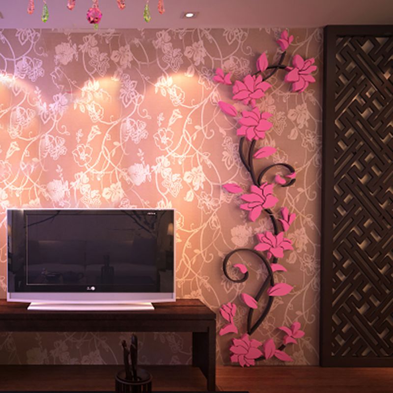 3D Mirror Rose Flower DIY Window Wall Decals Sticker Art Home Room Decoration 